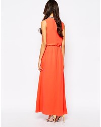 Robe longue ornée orange Oasis