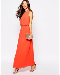 Robe longue ornée orange Oasis