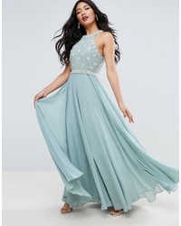 Robe longue ornée vert menthe Asos