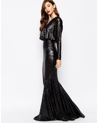 Robe longue pailletée noire Forever Unique