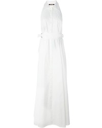 Robe longue plissée blanche Roberto Cavalli