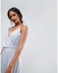 Robe longue plissée bleu clair Asos