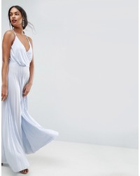 Robe longue plissée bleu clair Asos