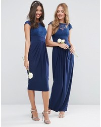 Robe longue plissée bleu marine Asos