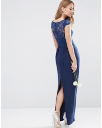 Robe longue plissée bleu marine Asos