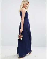 Robe longue plissée bleu marine TFNC