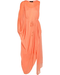 Robe longue plissée orange Saloni