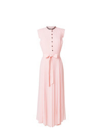 Robe longue plissée rose