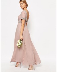 Robe longue rose Maya