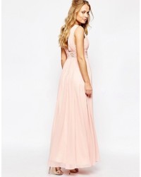 Robe longue rose