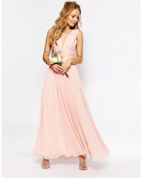 Robe longue rose