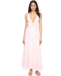 Robe longue rose