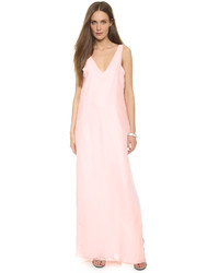 Robe longue rose