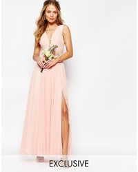 Robe longue rose