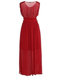 Robe longue rouge Sisley