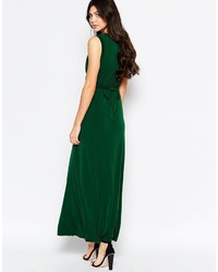 Robe longue vert foncé