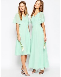 Robe longue vert menthe