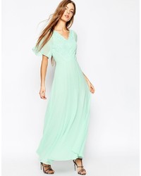 Robe longue vert menthe