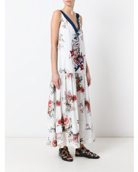 Robe midi à fleurs blanche Antonio Marras