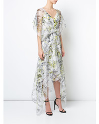 Robe midi à fleurs blanche Dvf Diane Von Furstenberg