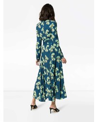 Robe midi à fleurs bleu marine Borgo De Nor