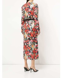 Robe midi à fleurs multicolore Goen.J