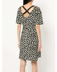 Robe midi à fleurs noire et blanche Proenza Schouler