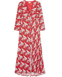 Robe midi à fleurs rouge RIXO