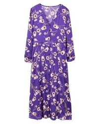 Robe midi à fleurs violet clair Mango