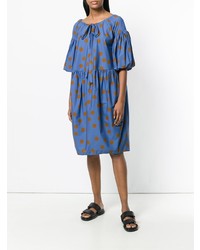 Robe midi á pois bleue Aspesi