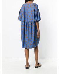 Robe midi á pois bleue Aspesi