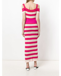 Robe midi à rayures horizontales fuchsia Temperley London