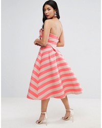 Robe midi à rayures horizontales fuchsia Asos