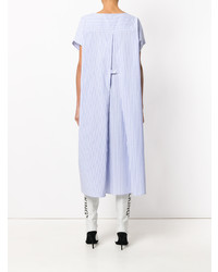 Robe midi à rayures verticales bleu clair MM6 MAISON MARGIELA