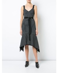 Robe midi à rayures verticales noire Derek Lam 10 Crosby