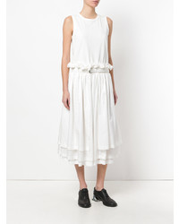 Robe midi à volants blanche Comme Des Garçons Noir Kei Ninomiya