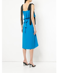 Robe midi à volants bleue Goen.J