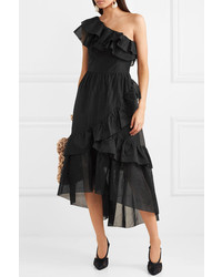 Robe midi à volants noire Ulla Johnson