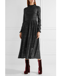 Robe midi à volants noire Markus Lupfer