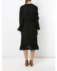 Robe midi à volants noire Olympiah