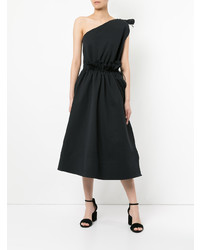 Robe midi à volants noire Goen.J