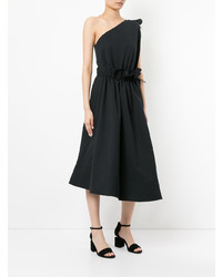 Robe midi à volants noire Goen.J