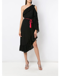 Robe midi à volants noire Nk