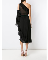 Robe midi à volants noire Nk