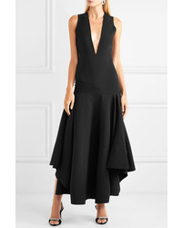 Robe midi à volants noire SOLACE London