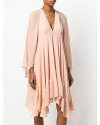 Robe midi à volants rose Chloé