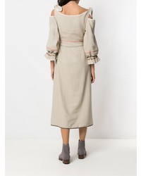 Robe midi beige Framed