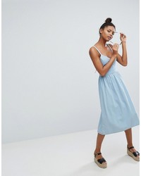 Robe midi bleu clair Monki