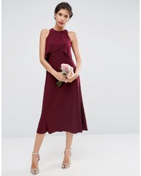 Robe midi bordeaux Asos