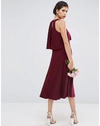 Robe midi bordeaux Asos